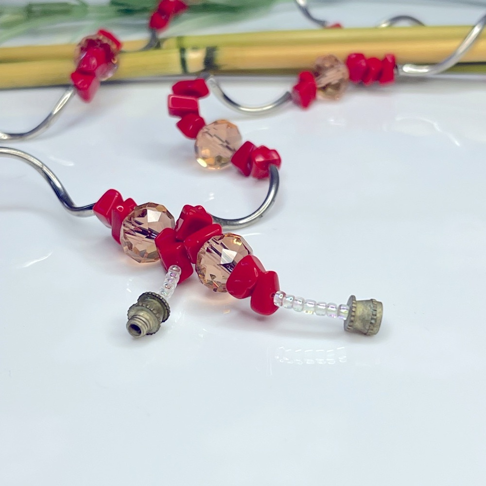 🔥Vintage 80’s Red & Pink Beaded Necklace - Picture 5 of 6